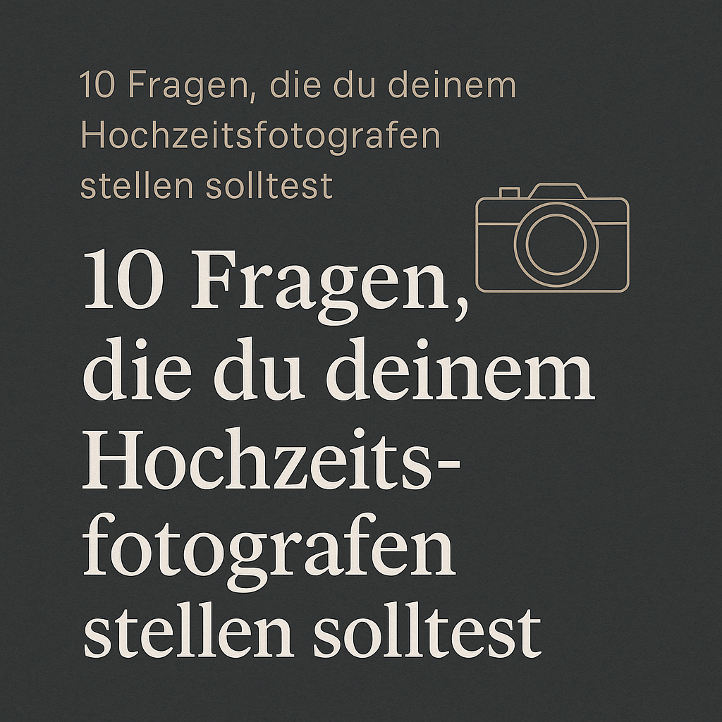 10 Fragen, die du deinem Hochzeitsfotografen stellen solltest