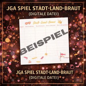 JGA Spiel Stadt-Land-Braut (digitale Datei)