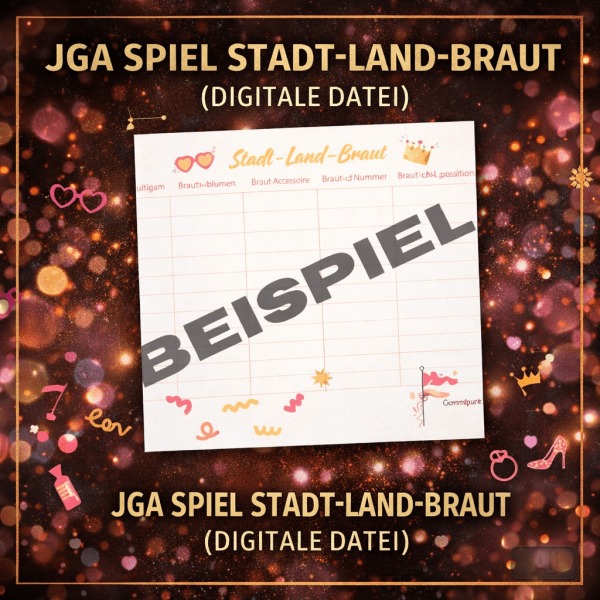 JGA Spiel Stadt-Land-Braut (digitale Datei)