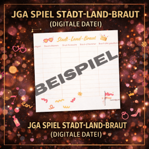 JGA Spiel Stadt-Land-Braut (digitale Datei)